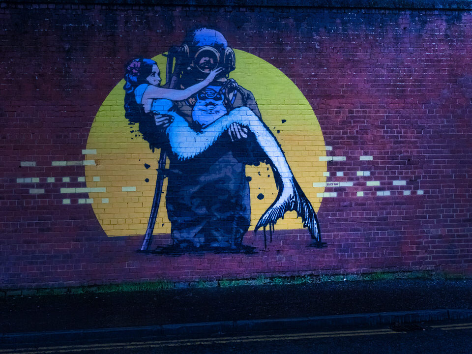 Deep Love Mural At Night