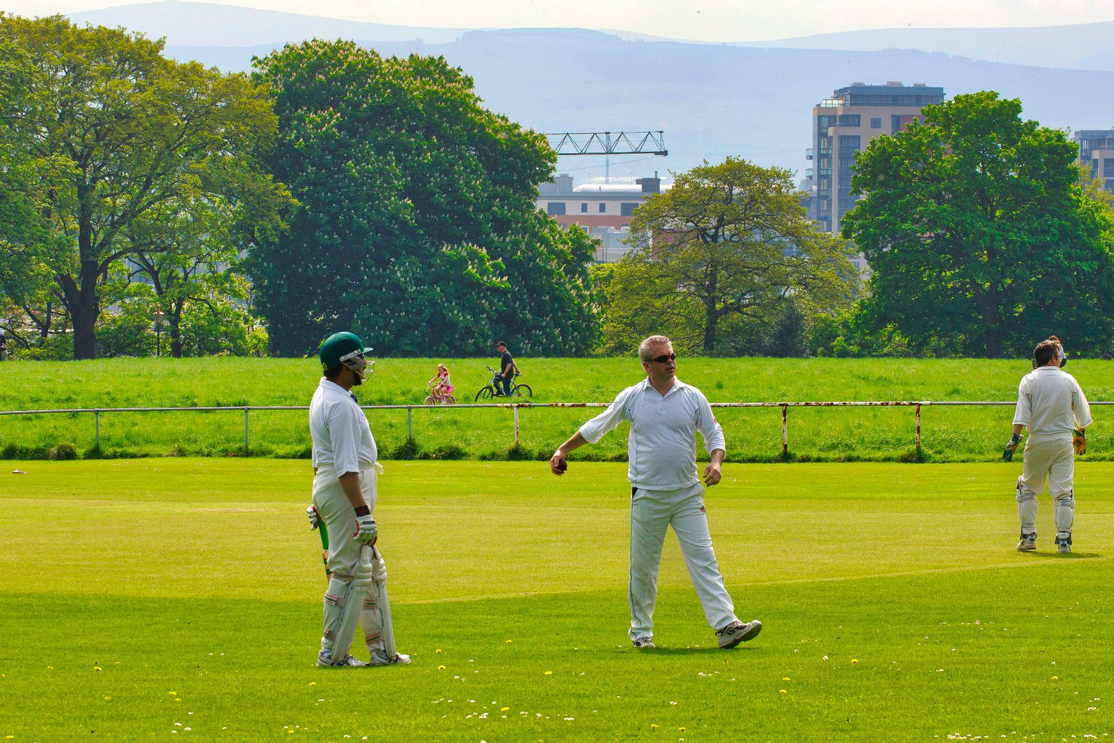 TWO CRICKET CLUBS IN PHOENIX PARK NEAR THE WELLINGTON MONUMENT 007