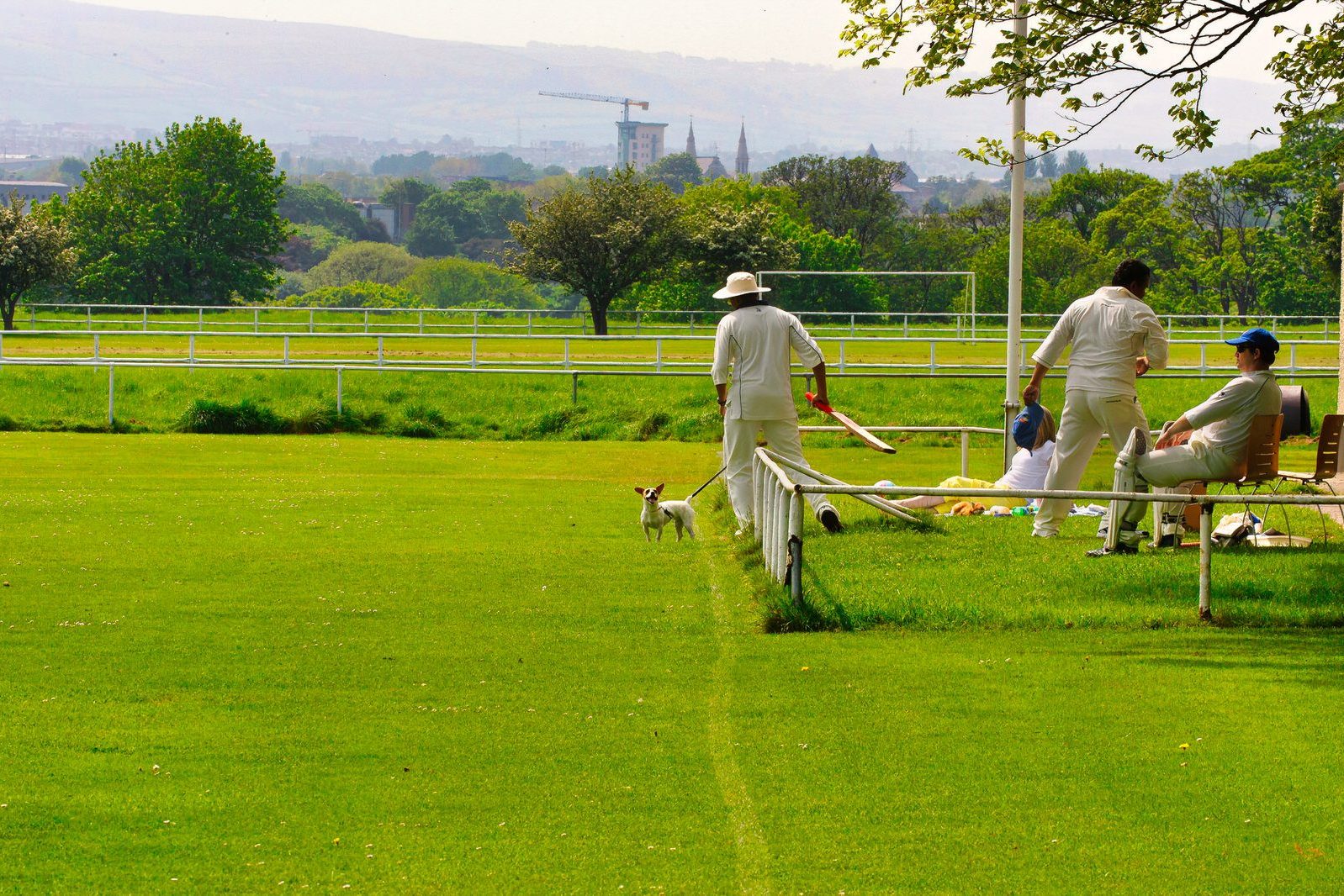 TWO CRICKET CLUBS IN PHOENIX PARK NEAR THE WELLINGTON MONUMENT 001