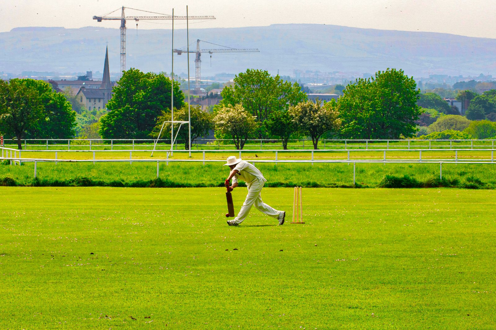 TWO CRICKET CLUBS IN PHOENIX PARK NEAR THE WELLINGTON MONUMENT 012