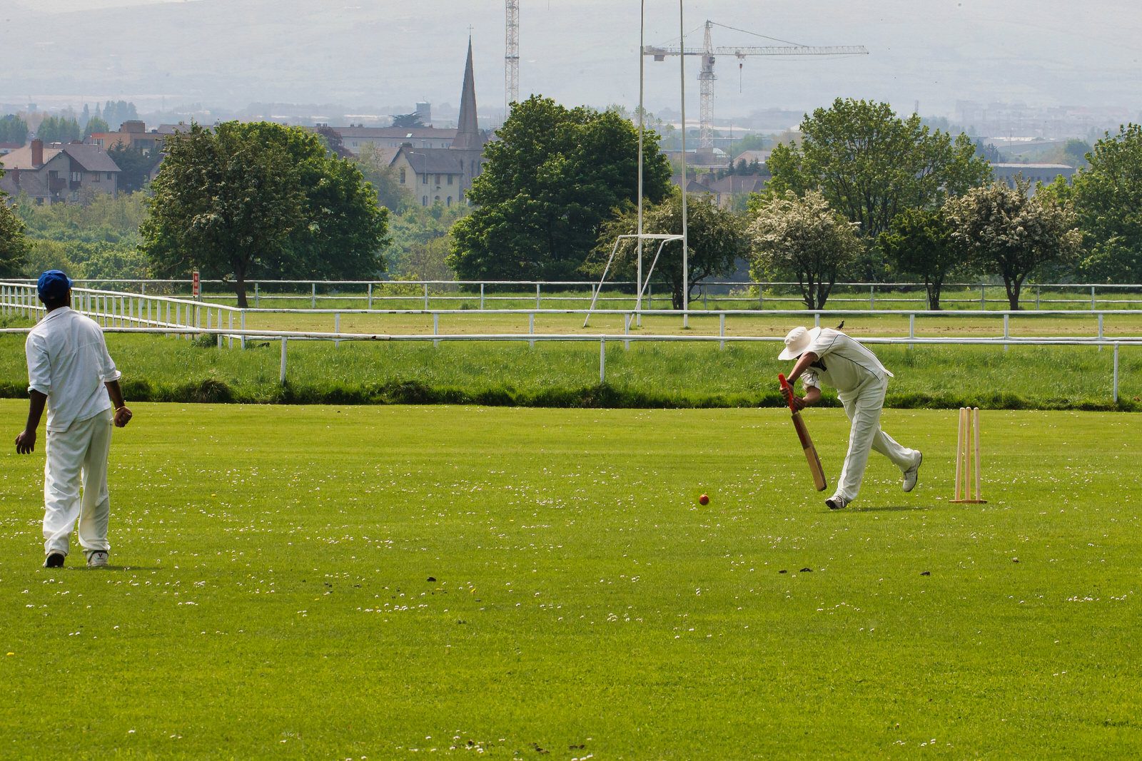 TWO CRICKET CLUBS IN PHOENIX PARK NEAR THE WELLINGTON MONUMENT 010
