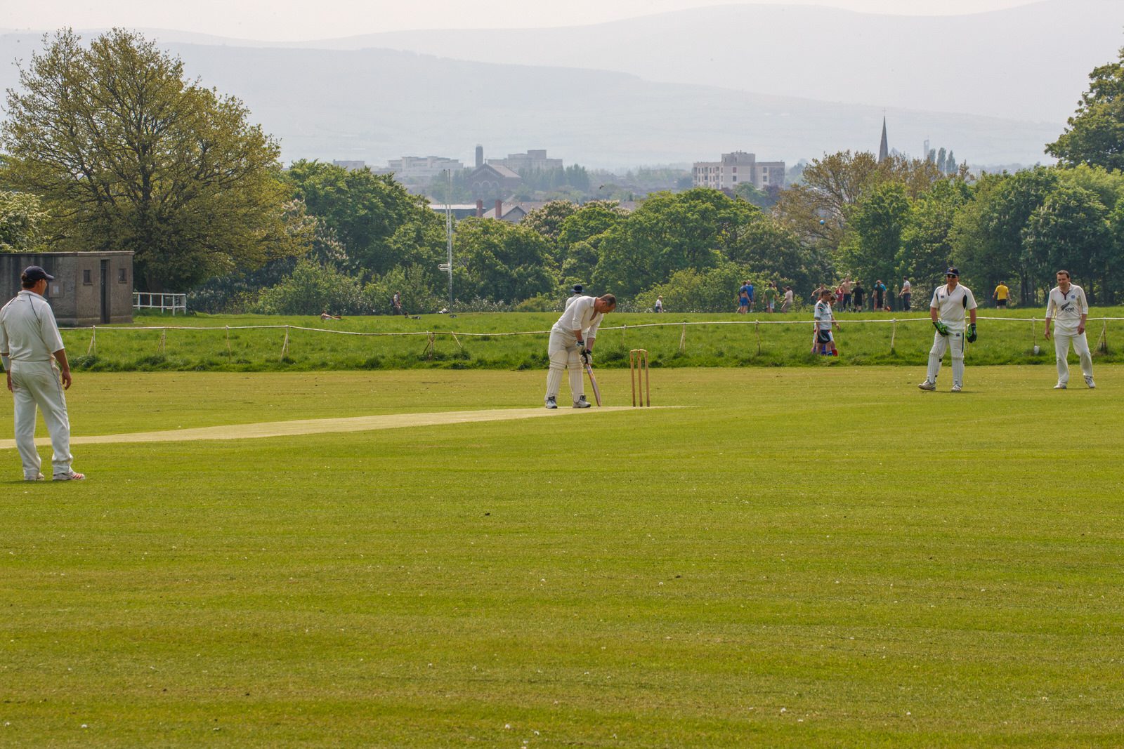 TWO CRICKET CLUBS IN PHOENIX PARK NEAR THE WELLINGTON MONUMENT 028