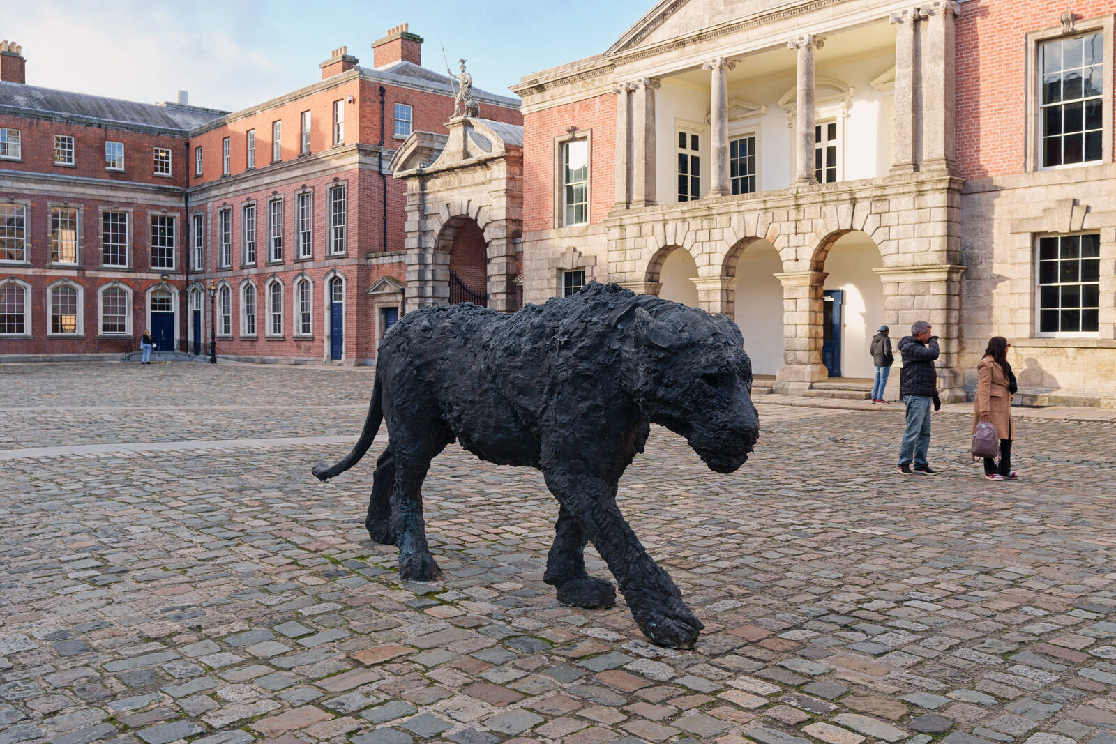 APPARENTLY THIS BRONZE LIONESS HAS BEEN HERE FOR MONTHS [SCULPTURE BY DAVIDE RIVALTA]-224947-1
