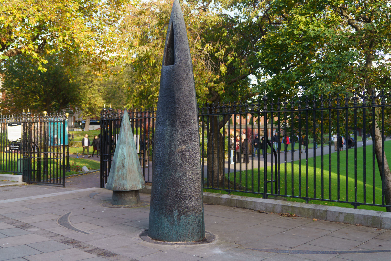 SENTINEL IS A SET OF TWO SCULPTURES BY VIVIENNE ROCHE [REPRESENTING A VIKING NEEDLE AND A CHURCH STEEPLE]-224967-1