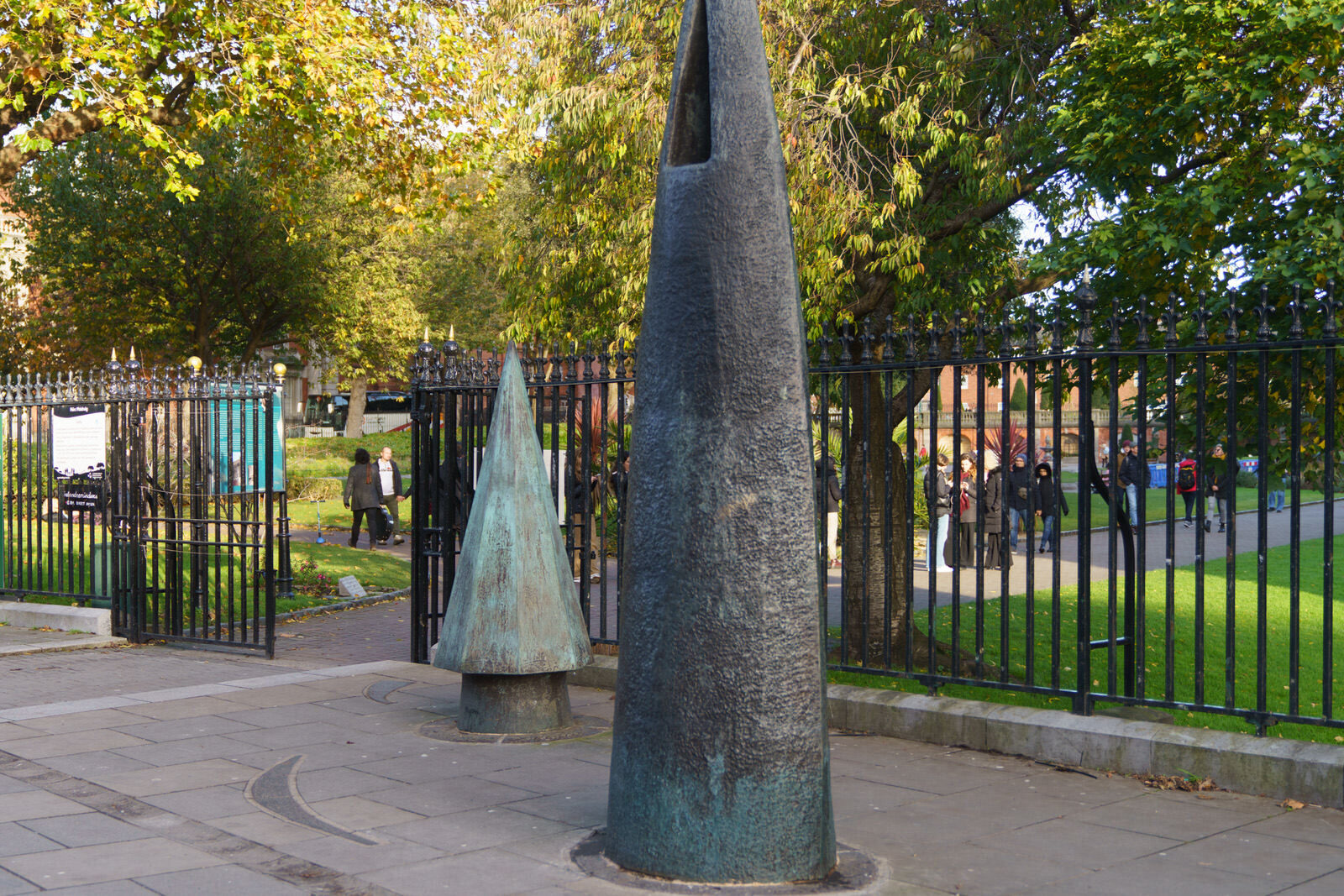 SENTINEL IS A SET OF TWO SCULPTURES BY VIVIENNE ROCHE [REPRESENTING A VIKING NEEDLE AND A CHURCH STEEPLE]-224968-1