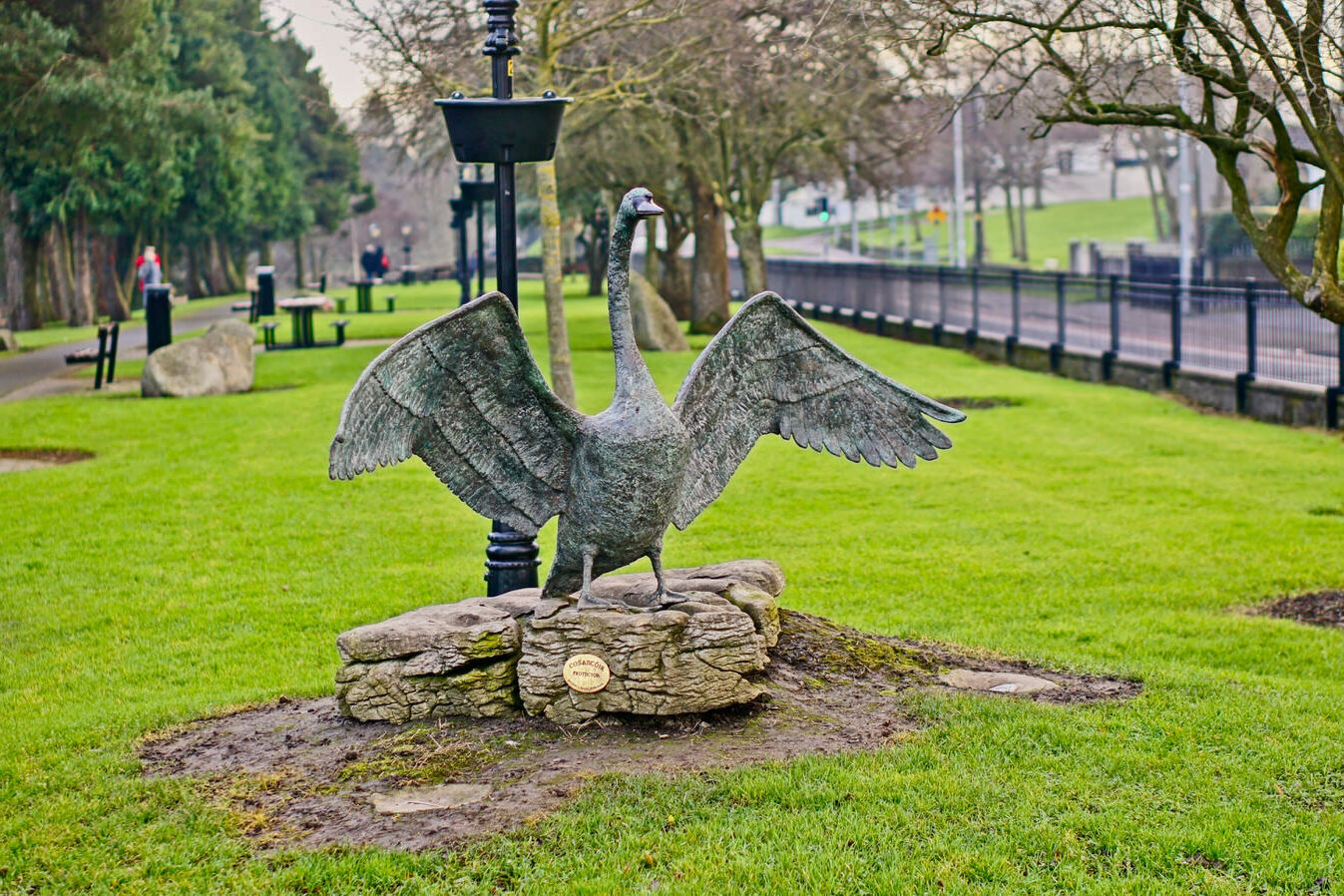 SCULPTURE OF A SWAN BY ANNETTE McCORMACK [AT THE STRAND PARK IN NEWBRIDGE CHRISTMAS 2012]-238749-1