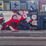 THIS MURAL IS PROMOTING EYES GUTS THROAT BONES A BOOK BY MOIRA FOWLEY [CHANCERY STREET BESIDE FEGAN'S 1924 CAFE] 003