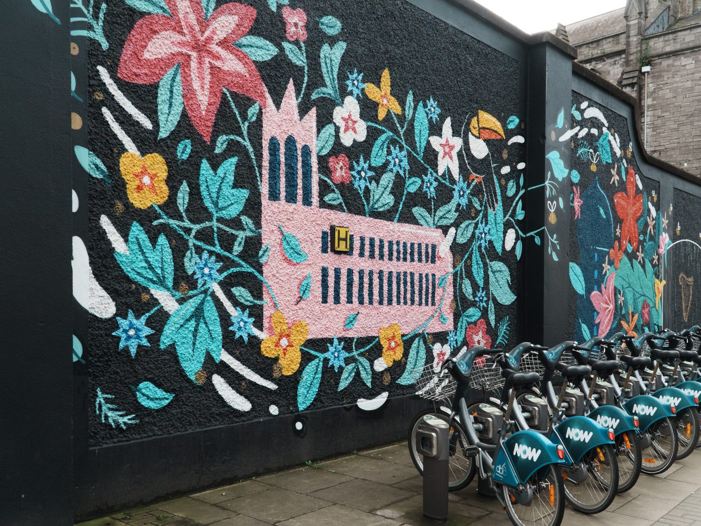 TWO FOR THE PRICE OF ONE [DUBLINBIKES DOCKING STATION 75 AND A MURAL BY HOLLY PEREIRA]-229688-1