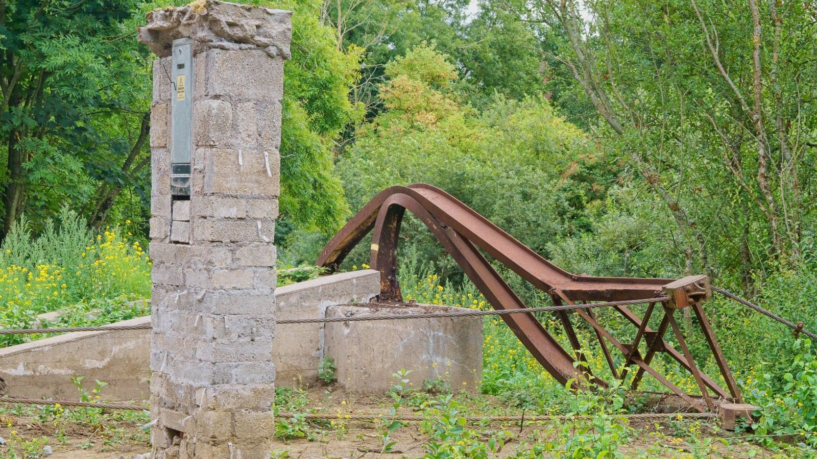 WHAT REMAINS OF TALBOT'S INCH SUSPENSION BRIDGE [PHOTOGRAPHED WHEN I VISITED KILKENNY IN AUGUST 2018]-226891-1