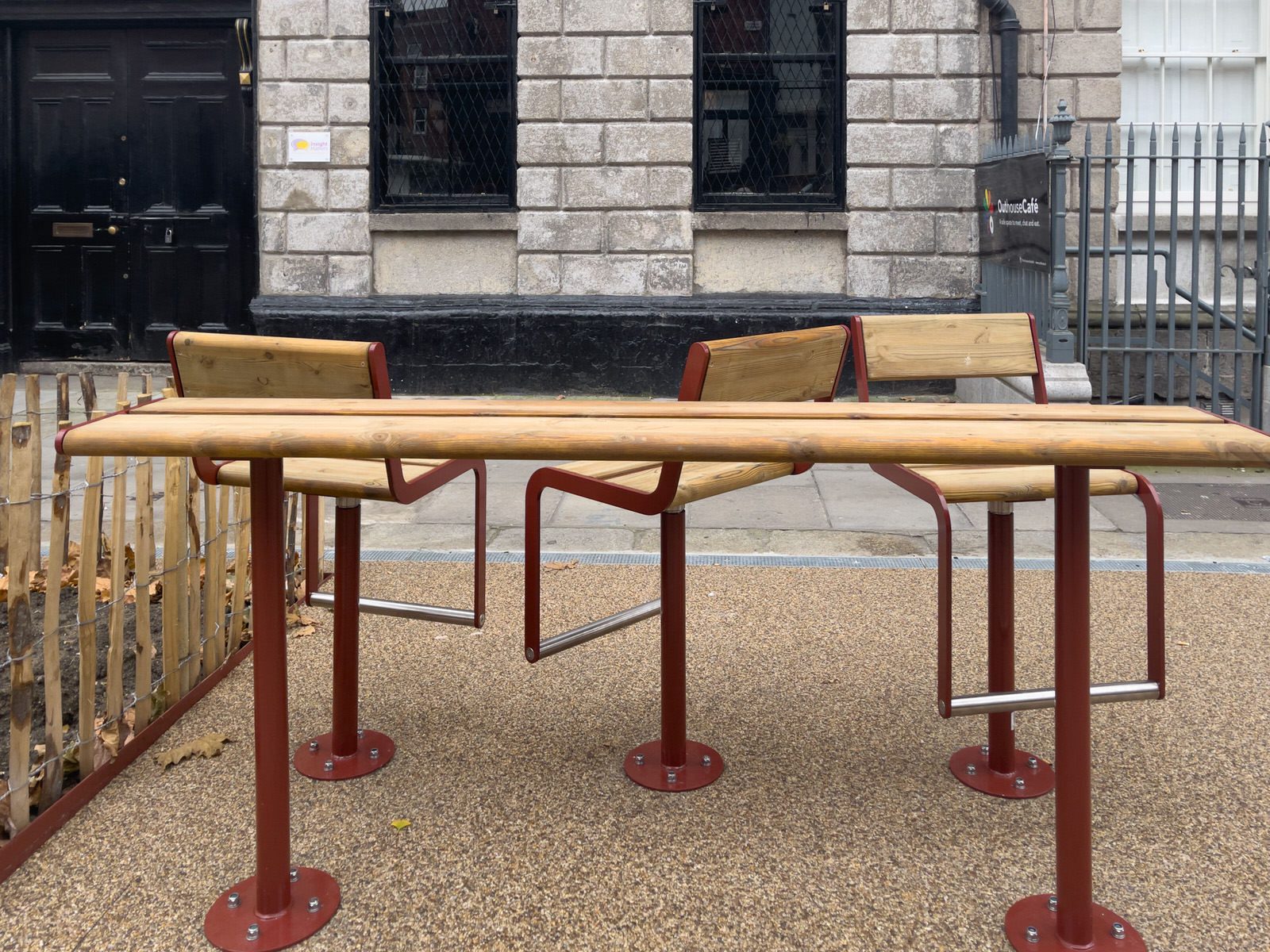 THE NEW STREET FURNITURE IS BEING INSTALLED ON CAPEL STREET [BUT THERE ARE FEW VISITORS TO BE SEEN TODAY]-225421-1