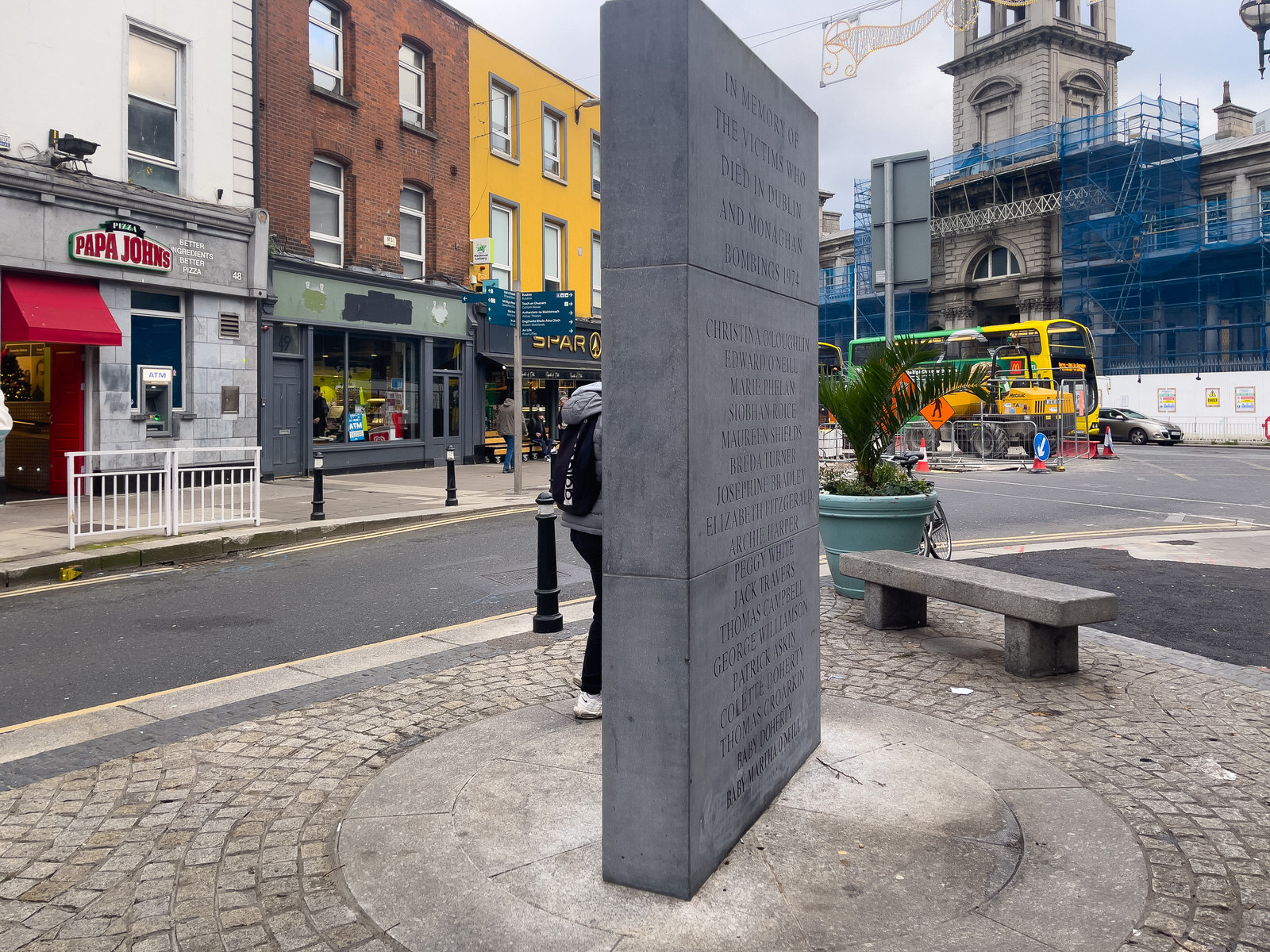 TODAY FELT THAT IT WAS APPROPRIATE TO PHOTOGRAPH THE DUBLIN AND MONAGHAN BOMBING MEMORIAL [THIS IS LOCATED ON TALBOT STREET] 002
