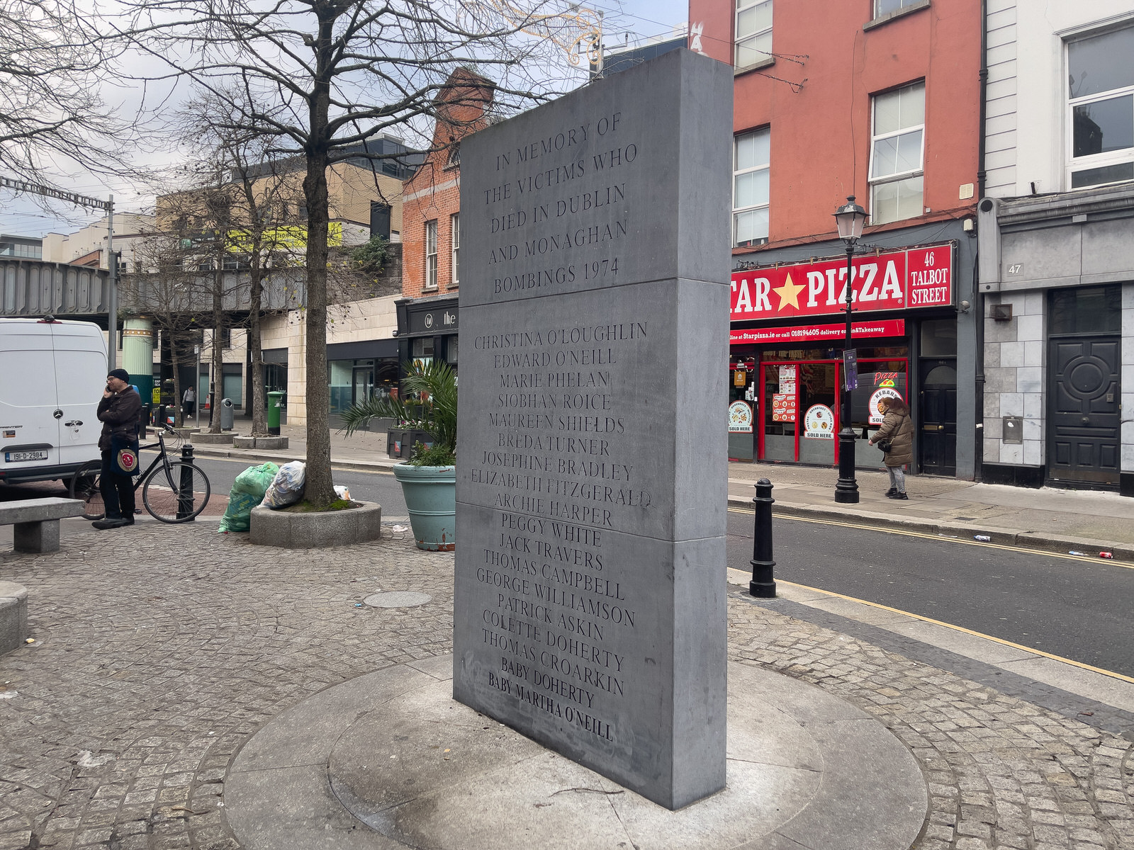 TODAY FELT THAT IT WAS APPROPRIATE TO PHOTOGRAPH THE DUBLIN AND MONAGHAN BOMBING MEMORIAL [THIS IS LOCATED ON TALBOT STREET] 005