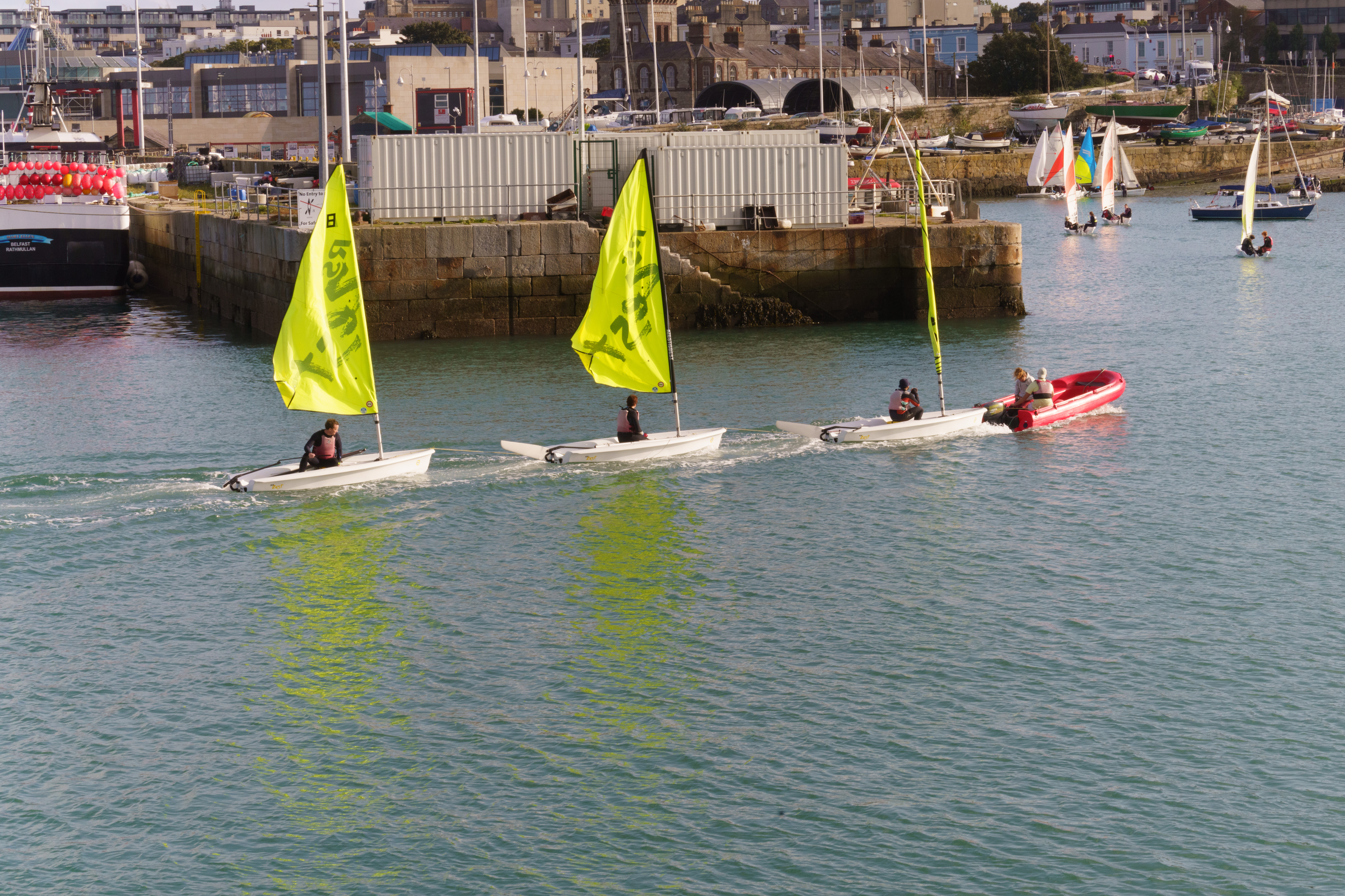 FOLLOW THE LEADER IN DUN LAOGHAIRE HARBOUR [LEARNING TO SAIL]
 003