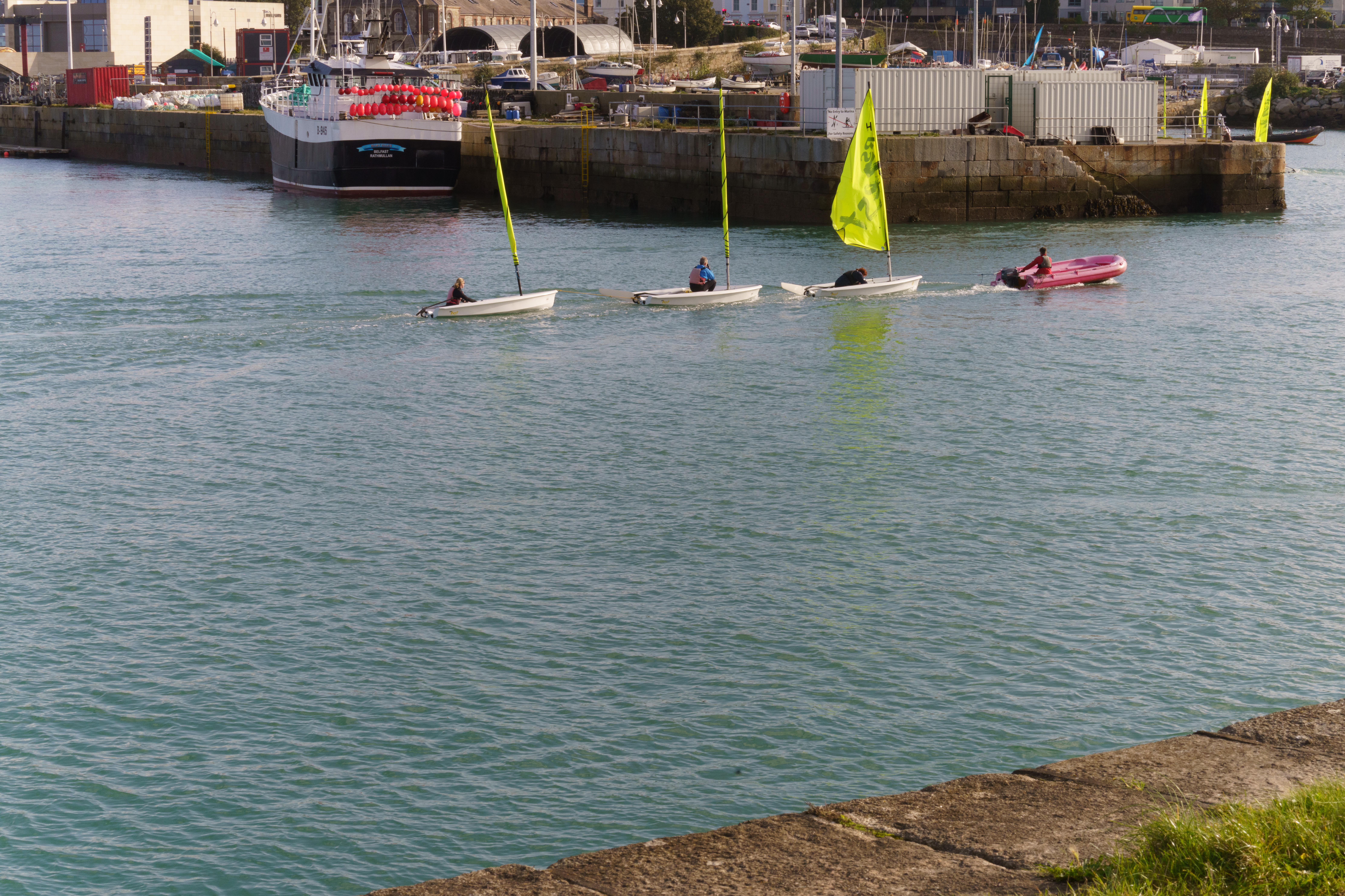FOLLOW THE LEADER IN DUN LAOGHAIRE HARBOUR [LEARNING TO SAIL]
 004