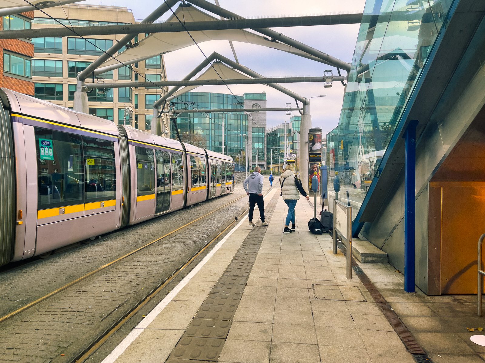 AS THE BUS AND TRAM SERVICES WERE SUSPENDED IN THE CITY CENTRE [I WENT TO CONNOLLY STATION AND TRAVELLED BY DART]-225381-1