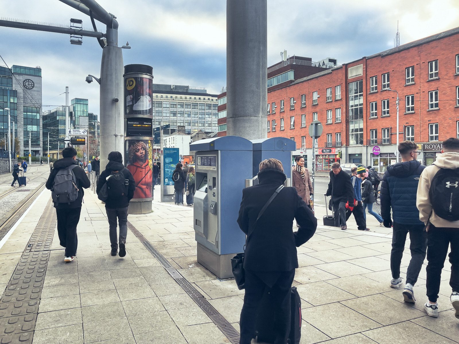 AS THE BUS AND TRAM SERVICES WERE SUSPENDED IN THE CITY CENTRE [I WENT TO CONNOLLY STATION AND TRAVELLED BY DART]-225382-1