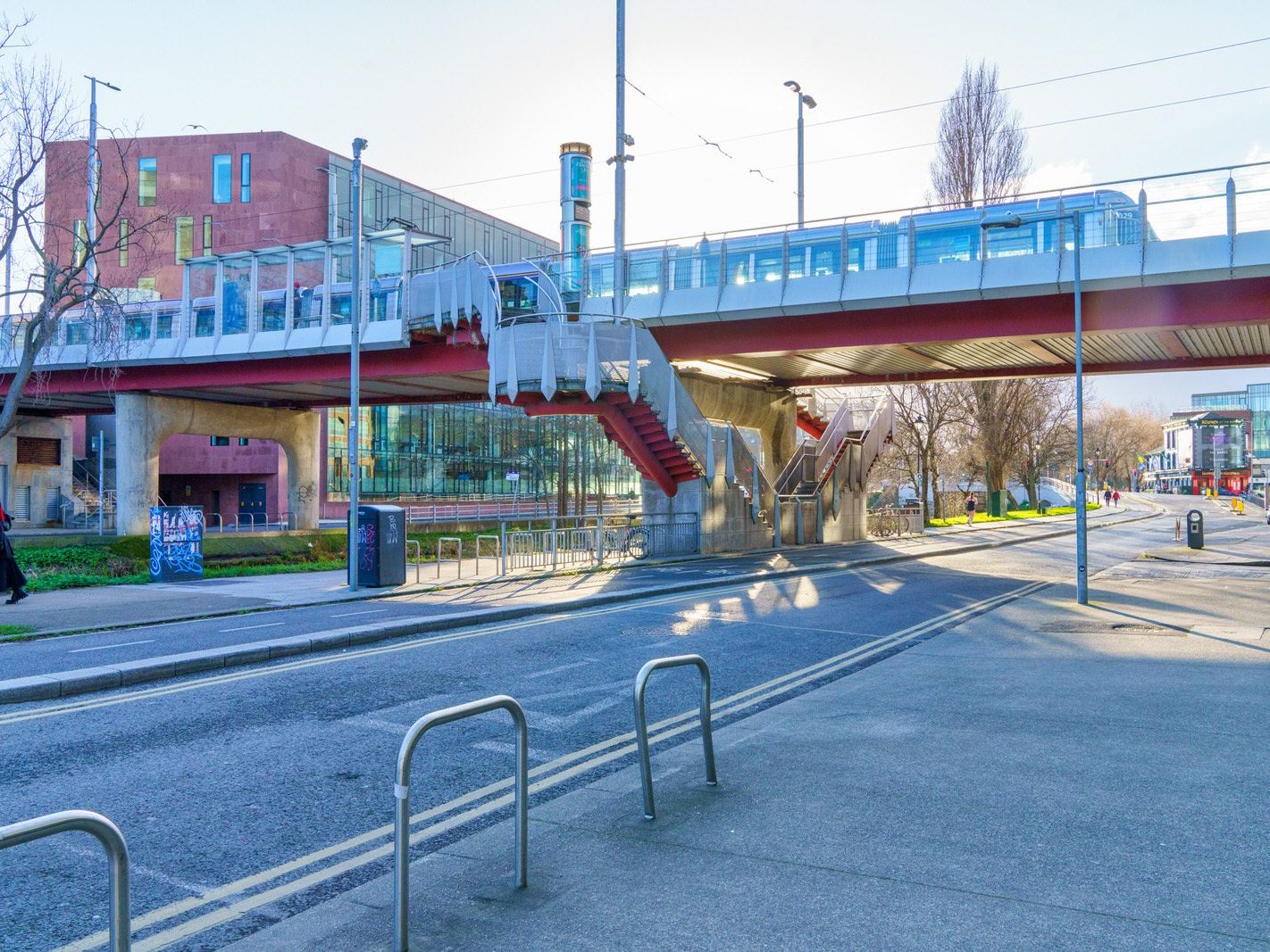 CHARLEMONT LUAS TRAM STOP AND BRIDGE ACROSS THE GRAND CANAL [AND NEARBY]-228033-1