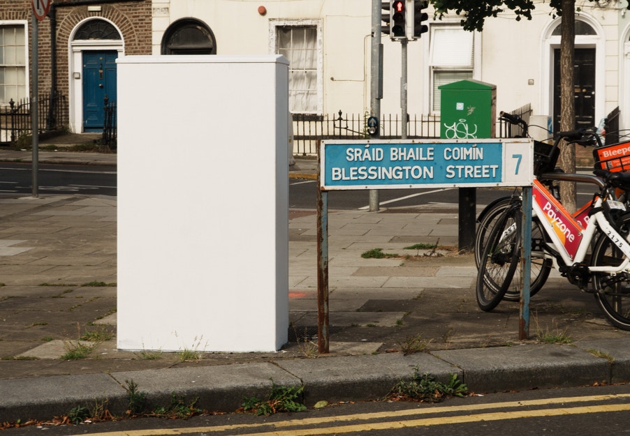 AN EXAMPLE OF CREATIVE BLOCK [PAINT-A-BOX CANVAS ON BLESSINGTON STREET WAITING FOR SOME COLOUR TO BE ADDED] 001