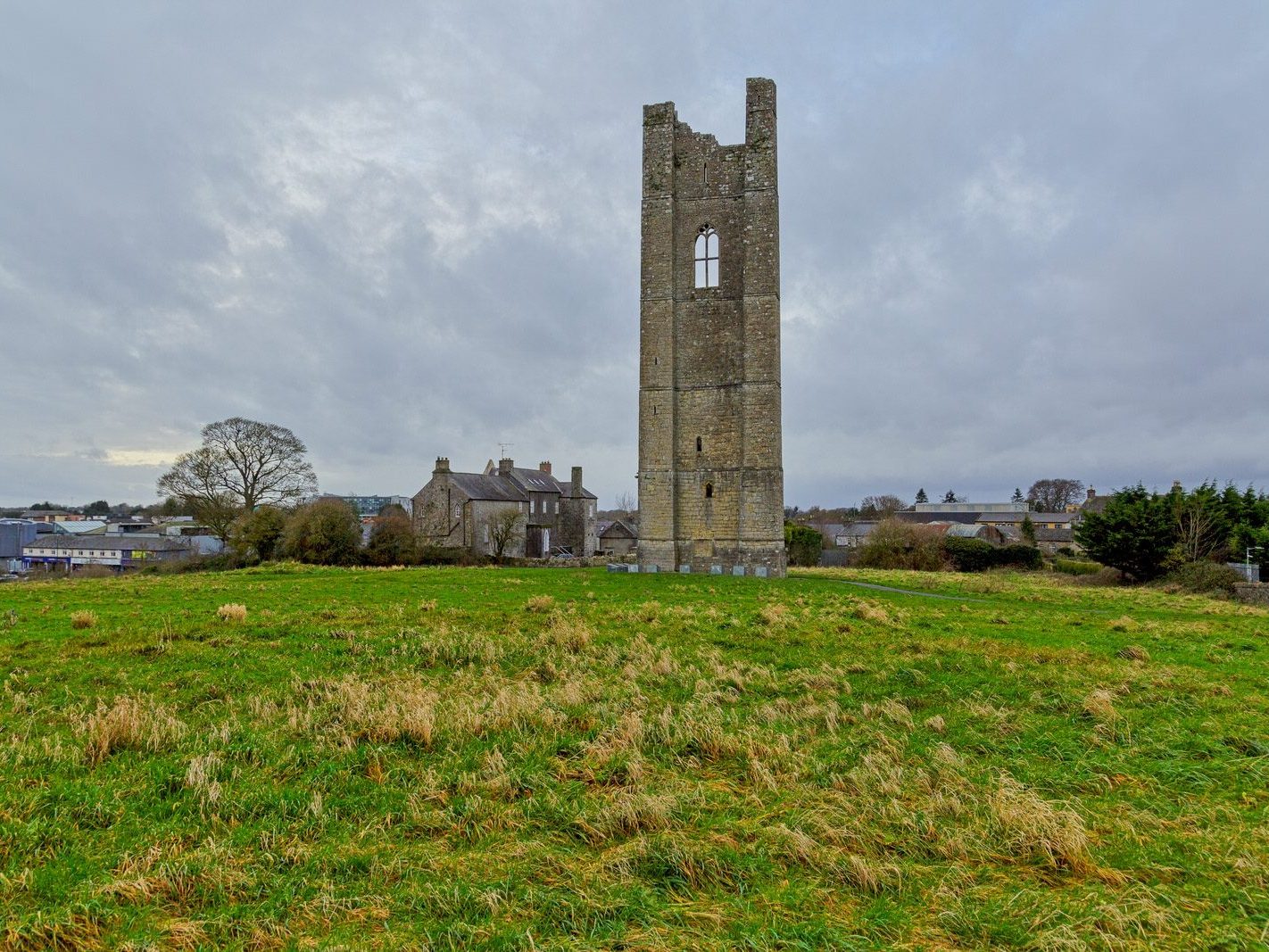 THE YELLOW STEEPLE DOMINATES THE TOWN OF TRIM [ALSO KNOWN AS ST MARYS ABBEY]-226745-1