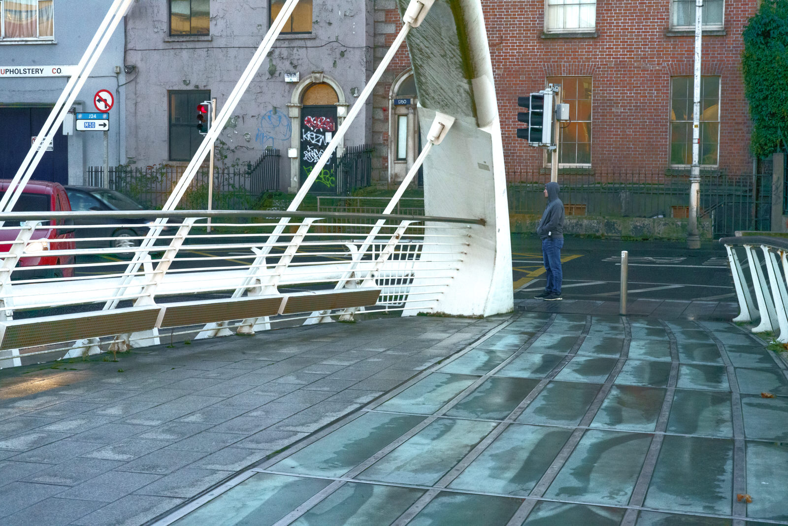 THE JAMES JOYCE BRIDGE IN DUBLIN - THE FIRST EDITION OF ULYSSES WAS PUBLISHED 2 FEBRUARY 1922