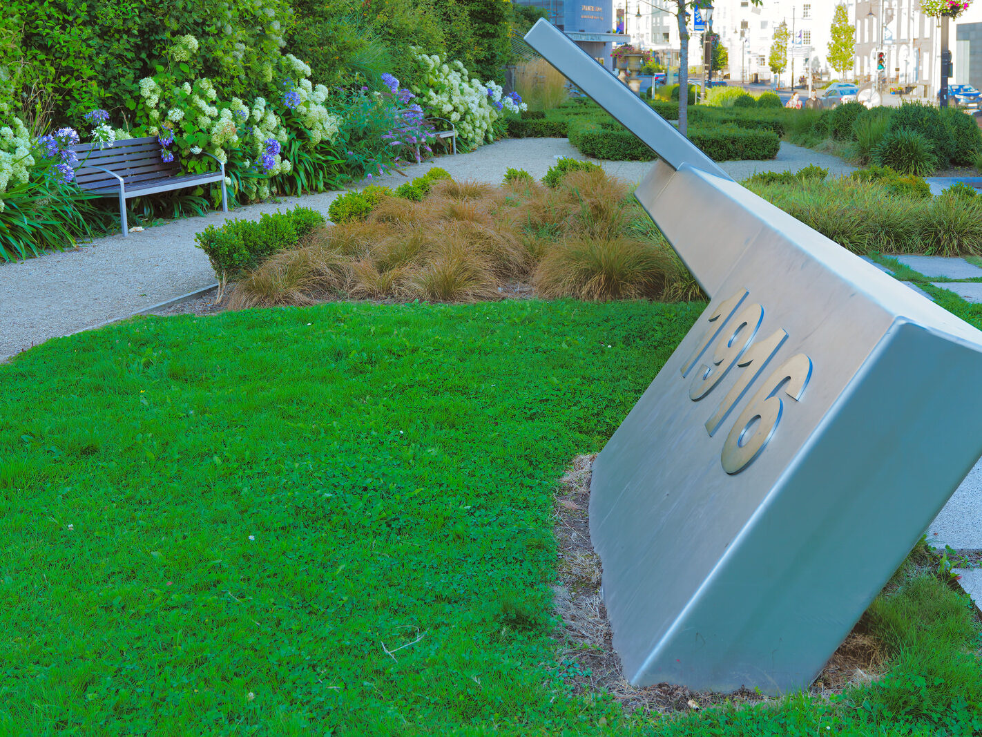 The 1916 memorial in Waterford is not located on Parnell Street, but rather on The Mall, in front of the Bishop's Palace.