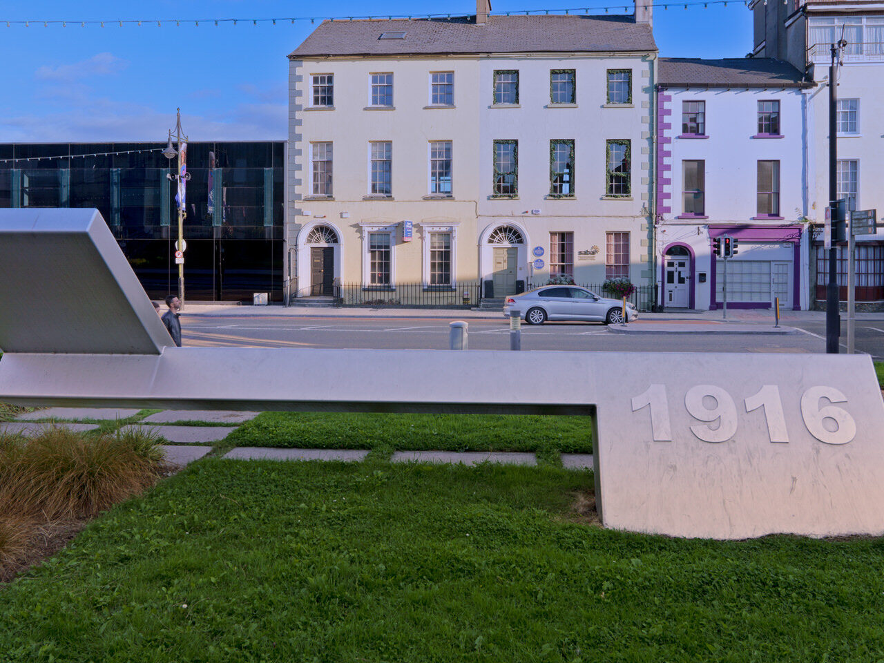 The 1916 memorial in Waterford is not located on Parnell Street, but rather on The Mall, in front of the Bishop's Palace.