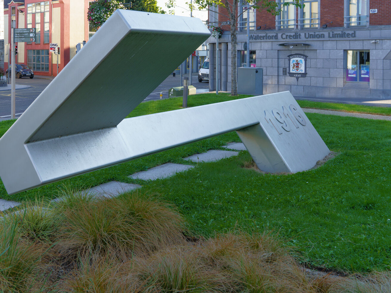 The 1916 memorial in Waterford is not located on Parnell Street, but rather on The Mall, in front of the Bishop's Palace.