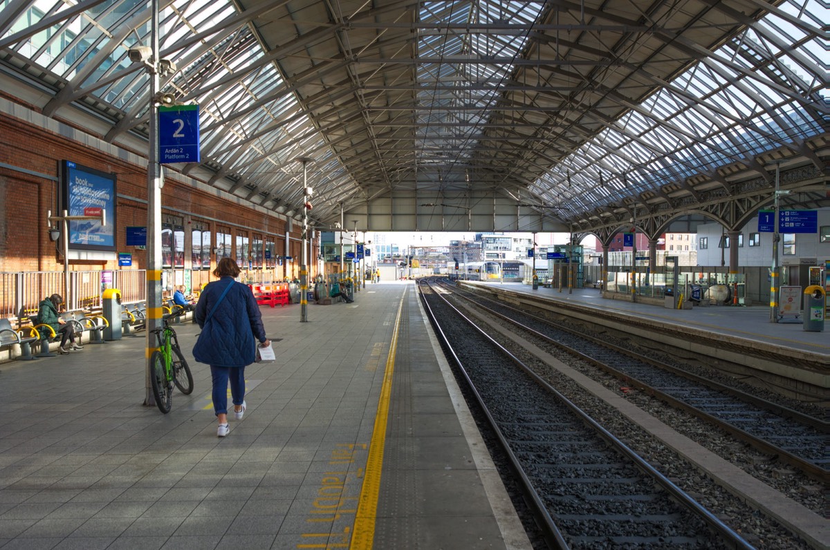 TRAINS PASSING THROUGH PEARSE STATION IN DUBLIN