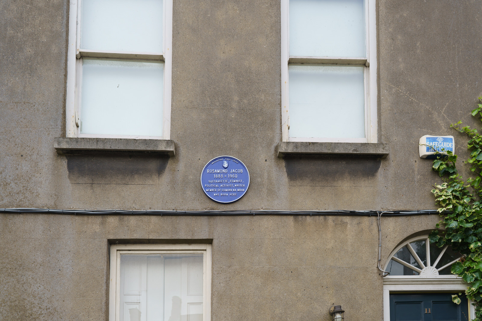 ROSAMOND JACOB 1888-1960 BLUE PLAQUE SOUTH PARADE WATERFORD