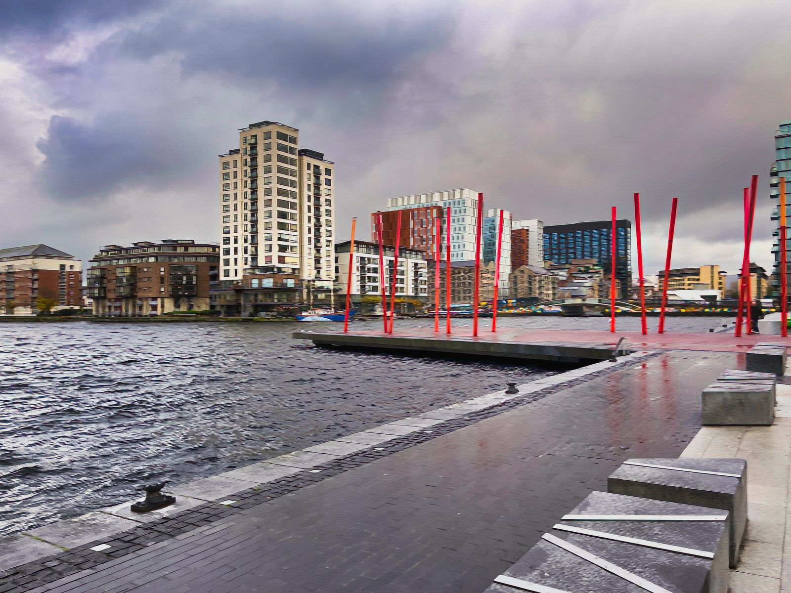 GRAND CANAL SQUARE IN DUBLIN DOCKLANDS AT CHRISTMAS 2022 012