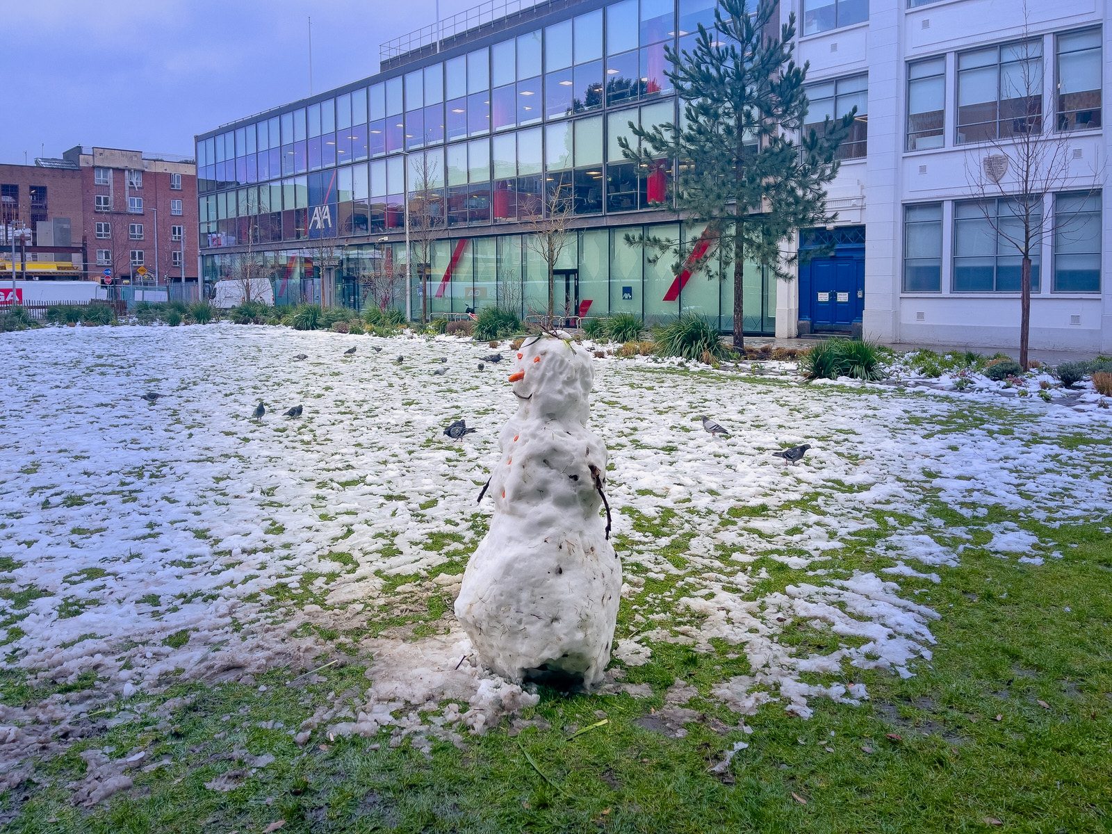 A WELL DRESSED BUT LONELY SNOWMAN [WOLFE TONE PARK IN DUBLIN]-228981-1