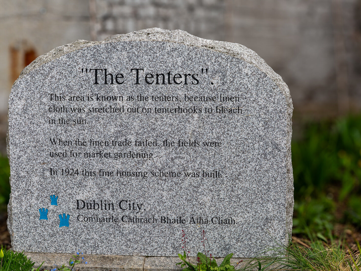THE TENTERS COMMEMORATIVE STONE [CLARENCE MANGAN ROAD DUBLIN 8]-249718-1