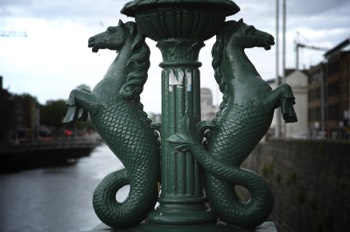  ORNATE LAMP POSTS  - GRATTAN BRIDGE IN DUBLIN 