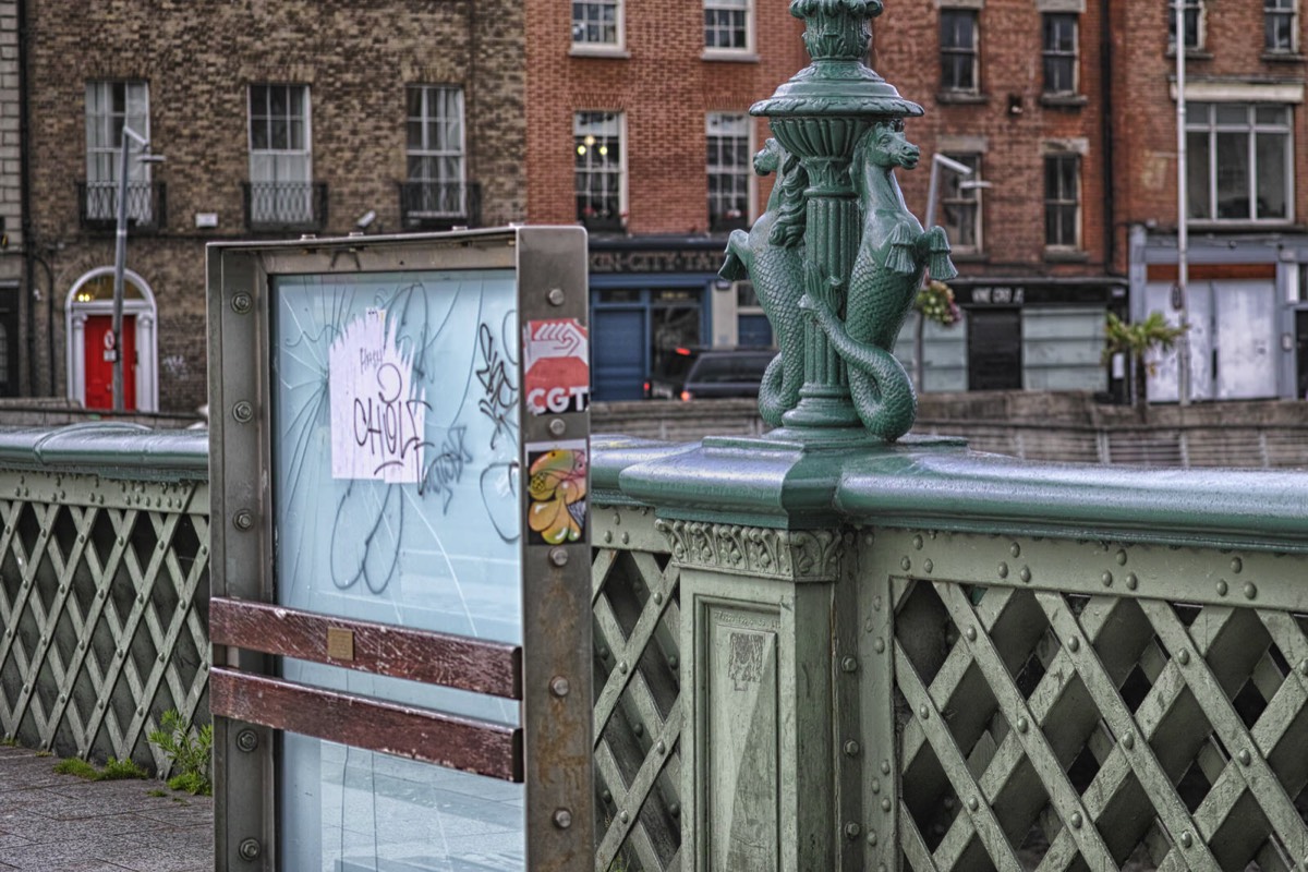ORNATE LAMP POSTS  - GRATTAN BRIDGE IN DUBLIN 002