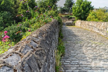  PACKHORSE BRIDGE ACROSS THE DODDER -  1650s STONE FOOTBRIDGE IN MILLTOWN  