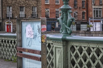  ORNATE LAMP POSTS  - GRATTAN BRIDGE IN DUBLIN 